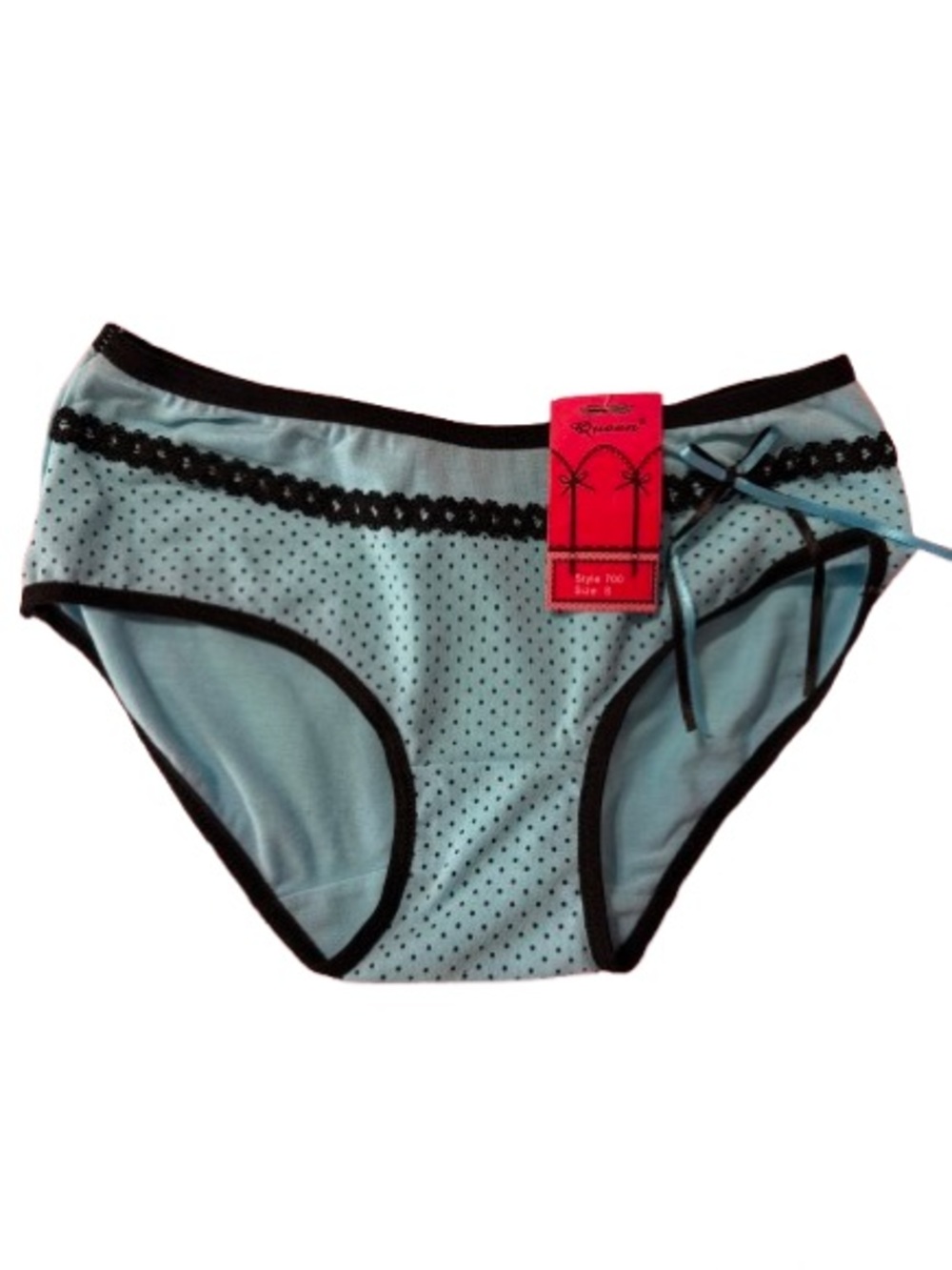 Women’s Turquoise Polka Dot Cotton/Poly Bikini Panties Size Small NWT